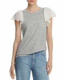 Rebecca Taylor Livy Lace-Trimmed Jersey Top Women - Bloomingdale s at Bloomingdales